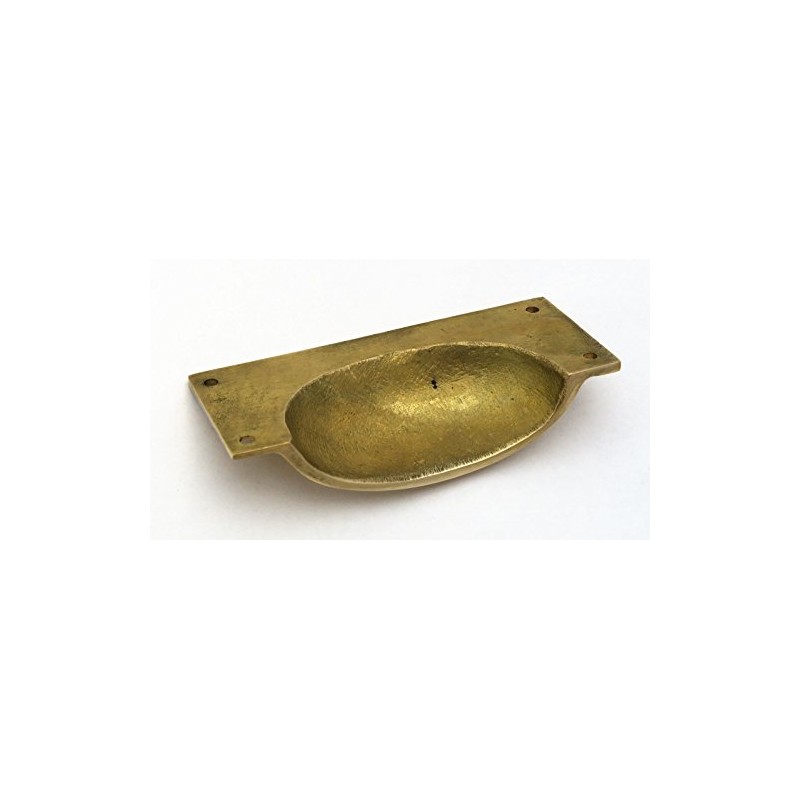 Solid Brass Rectangular Drawer Pull/Cupboard Door Handle (10cm)