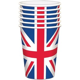 Costume and Party Store 25 Piece Union Jack Napkin/Cup/Table Cover/Plate Tableware King Charles Coronation Party Supplies Britain GB UK Sporting Event Pub BBQ Royal Theme