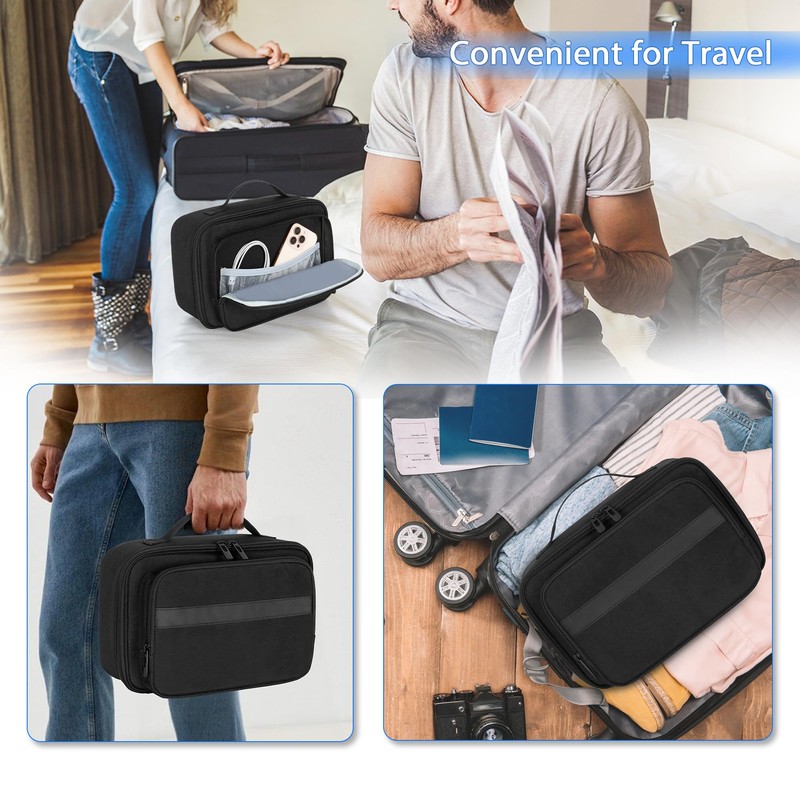 CURMIO Travel Sunglasses Storage Bag, Portable Glasses Box with Removable