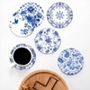 BaHomeck Absorbent Coasters for Drink Set of 6,Bule and White
