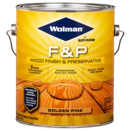 Wolman 14426 F&P Oil-Based Wood Finish & Preservative Transparent Stain, Gallon, Golden Pine