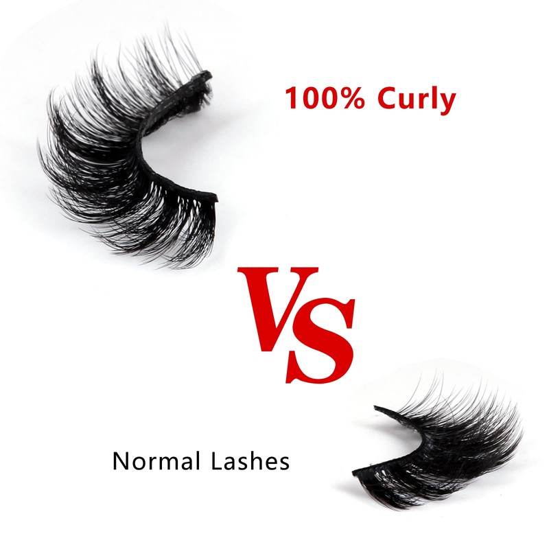 False Eyelashes, 10 Pairs, 6D False Eyelashes Set, Reusable Natural