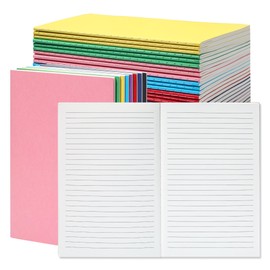 miikoul 24 Pack A5 Lined Notebook Journals in Bulk, Colored Kraft Cover College Ruled Subject Notebook Composition Journal for Student Busines Travelers, 8.3x5.5 Inches, 80 GSM, 60 Pages/30 Sheets
