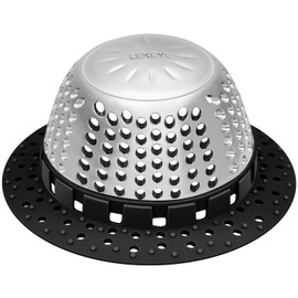 LEKEYE Shower Drain Hair Catcher/Bathtub Drain Cover/Drain Protector for Pop-Up & Regular Drains(Black)