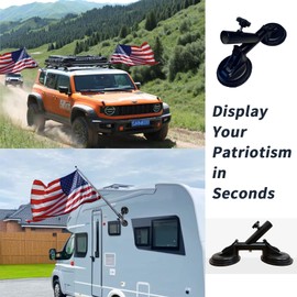 Suction Cup Flag Holder for RV,Car Flag Holder,Car Flag Mount Truck Flag Pole Mount Kit for RV, Truck, Trailer, SUV，RV Flag Pole Mount