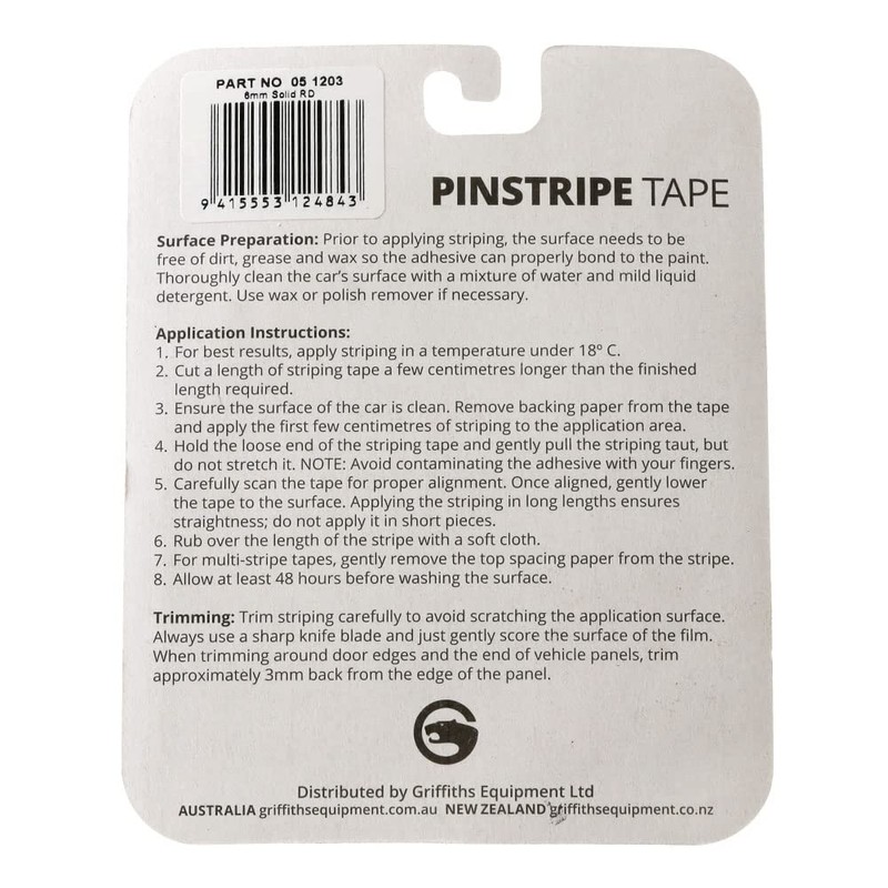 SAAS Pinstripe Tape 6mm Solid Red