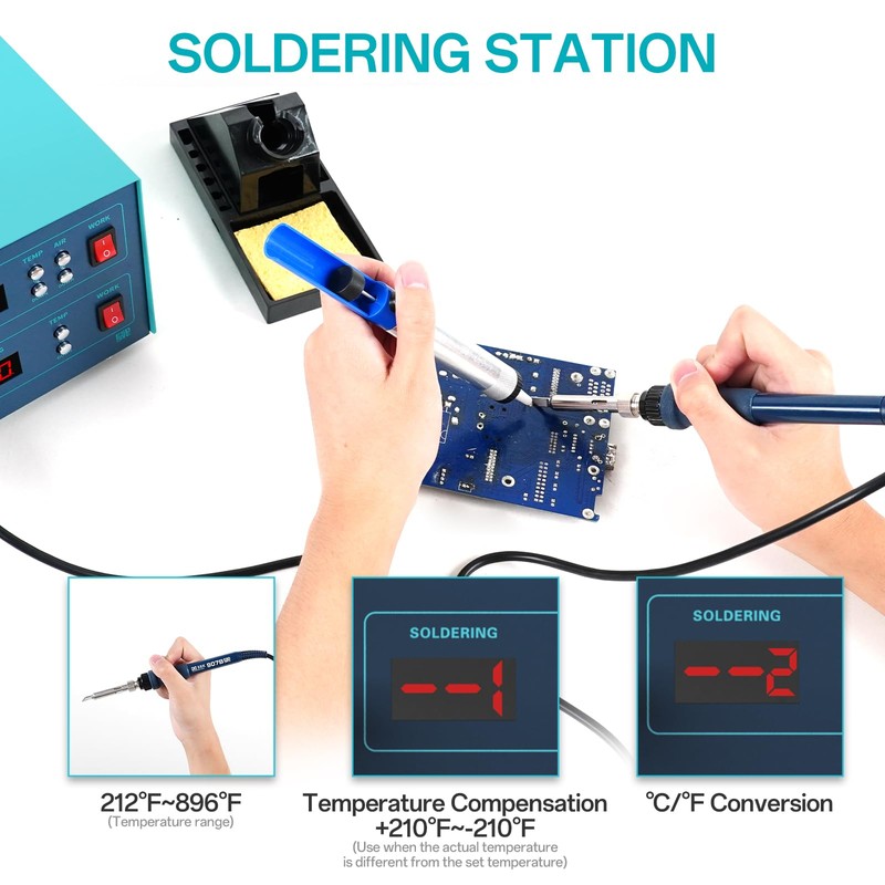 BK701D 700W Soldering Station, 2 In 1 Hot Air Rework
