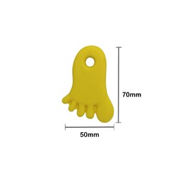 Sensory Oojamabobs - Foot Pendant chew Necklace - Autism - Yellow with Lanyard (70cm, Spongebob Lanyard)