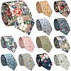 RBOCOTT 2.4" Cotton Floral Skinny Tie for Men Flower Print