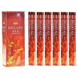 Hem Breaks All Incense Sticks (120 Sticks, 6 Boxes Inside) - 9 Inches Long, 20g per Box - | Perfect for Meditation | Rituals | Cleansing | Promote Relaxation, Tranquility & Serenity |