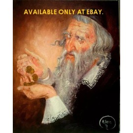 PICTURE OF JEWISH MAN COUNTING COINS MONEY FOR LUCK - ZYD NA SZCZESCIE