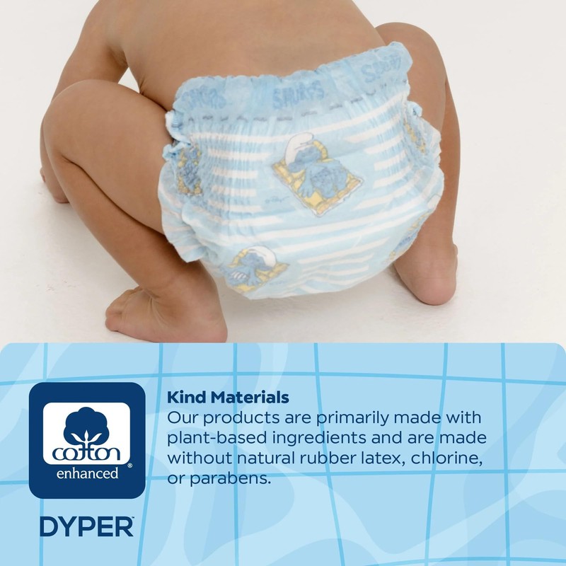DYPER Smurftastic Baby Swim Diapers (21 Count), Hypoallergenic Plant-Based Baby