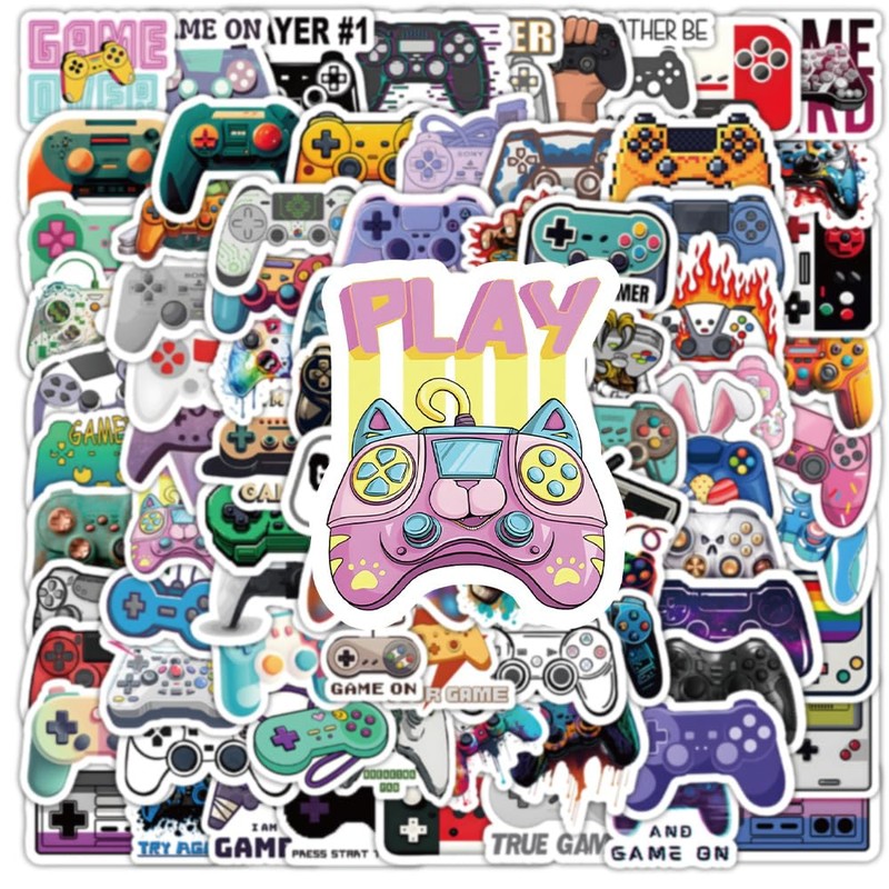 100PCS Small Sized Gamepad Stickers, Cool Classic Game Remote Control