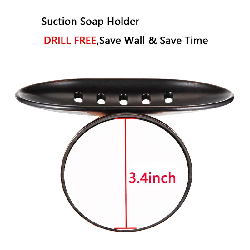 JiePai Suction Soap Dish Oil Rubbed Bronze,Super Powerful Vacuum Suction