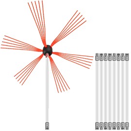 VEVOR Chimney Sweep Kit 30FT Length, Chimney Brush Kit with 9 Nylon Flexible Rods, Rotary Chimney Cleaning Kit Driven by Drill, Chimney Cleaning Tool Kits for Sweeping Fireplace Flue