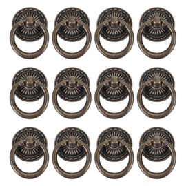 Homoyoyo 12pcs Handle Drawer Knobs Kitchen Cabinets Black Dresser Replacement Closet Cabinet Drop Pulls Retro Cabinet Knob Vintage Cabinet Knob Cupboard Dressing Table Wardrobe, 4.50X3.00X1.50CM