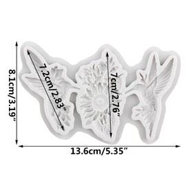 TAOXIBEI Hummingbird Polymer Clay Mold Bird Clay Molds Flower Silicone Mold for DIY Crafts Air Dry Plaster Jewelry Making Epoxy Resin Casting