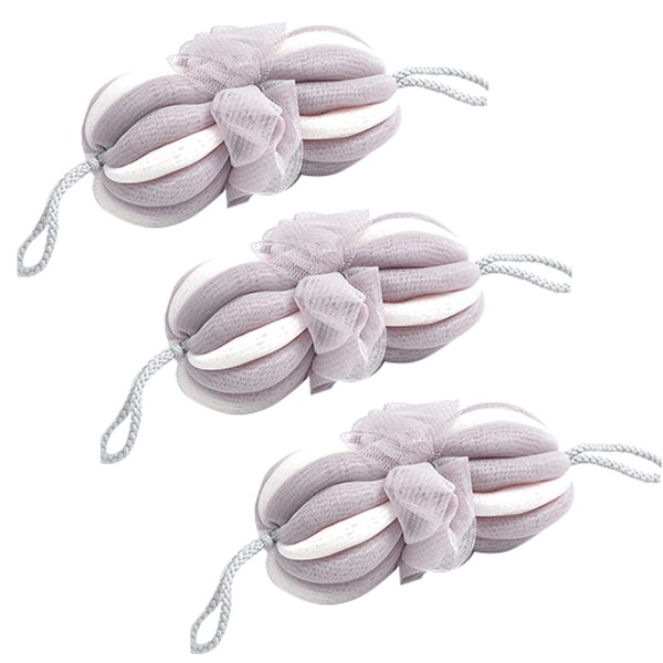 (RONGUI) Body Sponge, Back Washable Foaming Net, Set of 3,