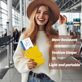 JEYORZY Passport Covers Travel Wallet Leather Passport Holder Travel Accessories Passport Cover Cards and Banknotes Can Be Inserted