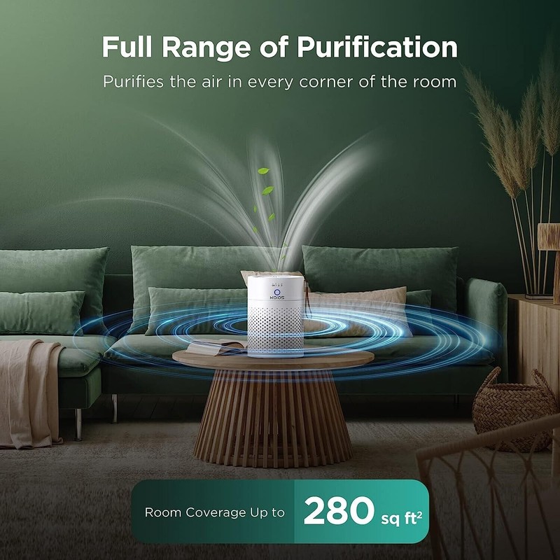 KOIOS Home HEPA Filter Air Purifier Desktop Office for Car