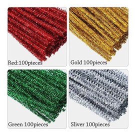 Alan Para 400 Piezas Limpiapipas De Navidad Tallos Chenilla