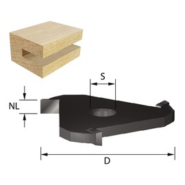 ENT Slotting Cutter TC Shank (C) 8 mm, Diameter (A) 47,6 mm, B 2 mm, Z3