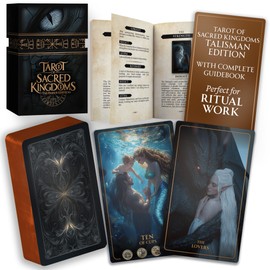 Earth Moon Magick The Tarot of Sacred Kingdoms Talisman Edition - 78-Cards Tarot Deck with Guidebook – Oracle Cards for Spiritual and Shadow Work, Perfect for Beginner