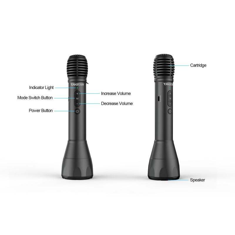 TAKSTAR 2-in-1 Bluetooth Wireless Microphone & Voice Amplifier, Portable Handheld
