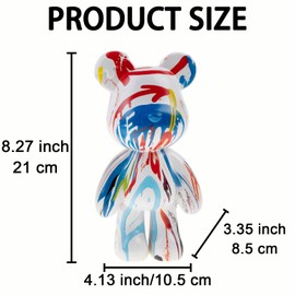 Coniuty Animal Sculpture Resin Bear Statue Decor, Art Figurine Home Ornament Decoration for Office, Living Room, Bedroom, Book Shelf, TV Cabinet, Desktop (Modern Decor)