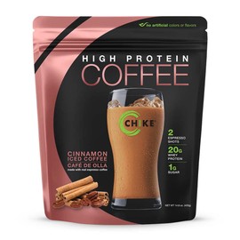 Chike Cinnamon High Protein Iced Coffee, 20 G Protein, 2 Shots Espresso, 1 G Sugar, Keto Friendly and Gluten Free, 14 Servings (14.8 Ounce)