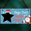 RED OCEAN CHALKBOARD Christmas Santa Countdown Hanging Family Sign Advent
