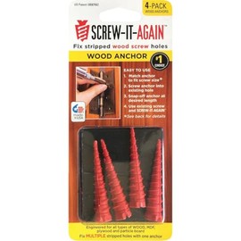 Screw-It-Again #2 to #16 Thread x 2 In. Red Plastic Wood Anchor (4 Ct.) - 1 Each