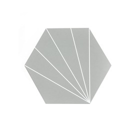 FloorPops 9" x 10.4" Vers Peel & Stick Hexagon Vinyl Floor Tiles (10 Tiles), (4.5 sqft/Carton), Gray