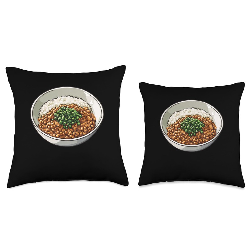 Natto Pixel Art Throw Pillow