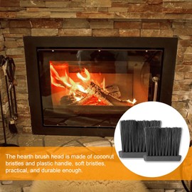 2Pcs Fireplace Brush Head Replacement,Spare Hearth Brush Head Replacement,Oblong Replacement Spare Hearth Brush Head Refill for Home Fireplace,Kitchens,Tables,Desks,Shelves