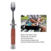 Spring Fork Rosewood Handle Stainless Steel Foldable Spring Fork for