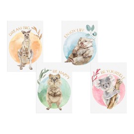 CreativeRobin I Cute Animals Australia Poster Set for Children's Room I Baby Room Decoration I Without Frame
