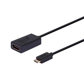Monoprice 4K Small Diameter High Speed HDMI to Micro HDMI Passive Cable - 0.5 Feet - Black | 4K@60Hz, 40AWG, eARC, for Laptop, DSLR, Camera, Camcorder, Tablet, HDTV, Projector - UltraFlex Series