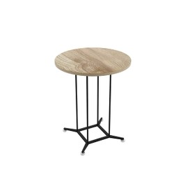 SENGLIDA Side Table with Metal Base, Round End Table, Round Beside Table for for Living Room and Balcony, Easy Assembly