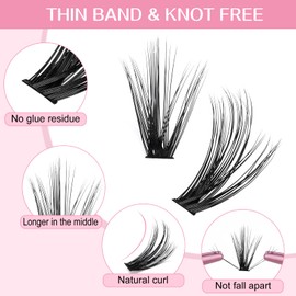 280 Pcs Individual Lashes Cluster Lashes 30D+40D D Curl 9-15Mix Lash Clusters DIY Lash Extension At Home Lashes That Look Like Eyelash Extensions (30D+40D-D,9-15mix)