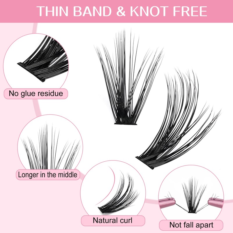 280 Pcs Individual Lashes Cluster Lashes 30D+40D D Curl 9-15Mix