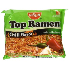 Nissin Top Ramen Chili Flavor Ramen Noodle Soup, 3 Oz