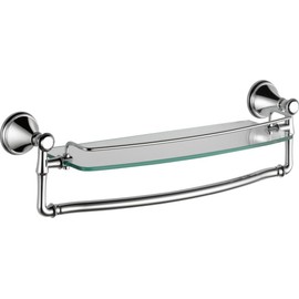 DELTA Cassidy-Towel Rack with Glass Shelf, Chrome Bathroom Towel Holder, Bathroom Accessories, 79710 18 Inch