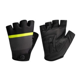 Rogelli Hero II Men's Cycling Gloves, Half Finger Cycling Gloves, Yellow/Grey/Black, Size L