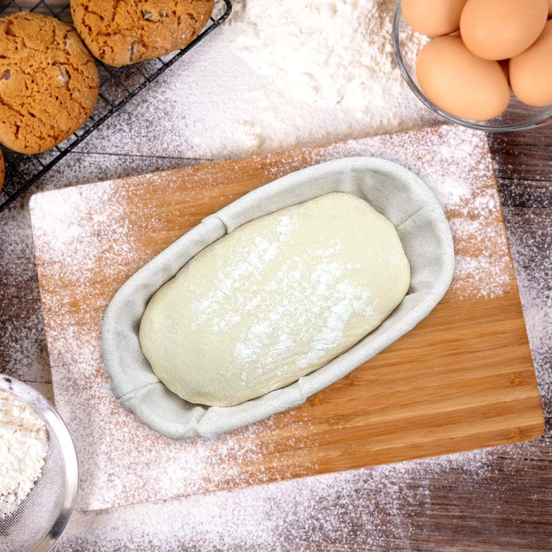 2 Packs 10 inch Oval Shaped Banneton Proofing Basket Set,