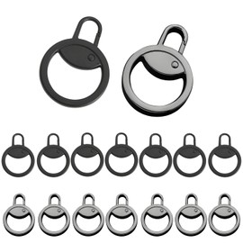 16 Pcs Zipper Pulls, Circle Zip Pull Replacement for Luggage Suitcases Bag Jacket Skirt, Metal Zipper Repair Kit(Black/Silver)