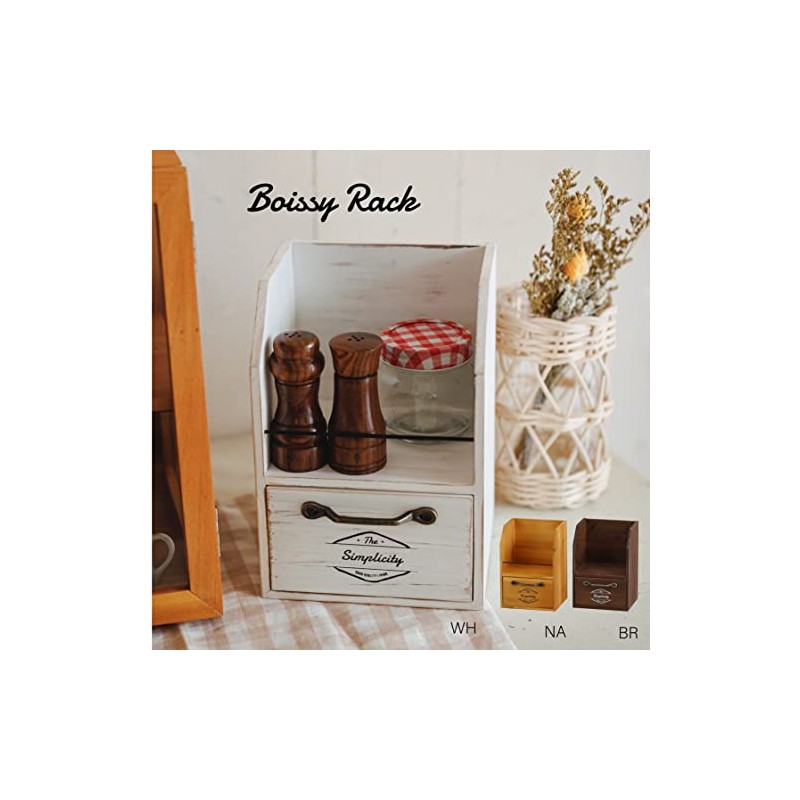 Abitte YA-902-WH Wooden Shelf Boise Rack (White) 6.7 x 6.5