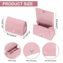 uxcell Velvet Ring Box, Travel Jewelry Box Ring Holder Portable Small Rings Organizer for Rings Earrings Jewelry Storage Gift for Women Girls, Pink