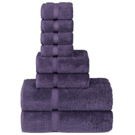Chakir Turkish Linens | Hotel & Spa Quality 100% Cotton Premium Turkish Towels | Soft & Absorbent (8-Piece Towel Sets, Plum)