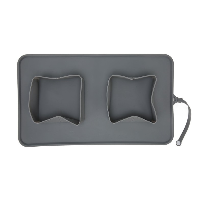 Silicone Double Bowl Dog Mat Foldable Anti Slip Pet Food